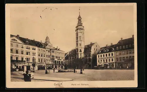 AK Gera-R., Markt mit Rathaus