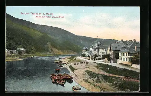 AK Traben-Trarbach / Mosel, Blick auf Hotel Clauss-Feist