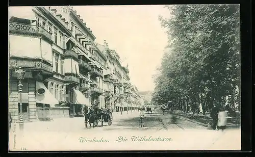 AK Wiesbaden, Blick in die Wilhelmstrasse