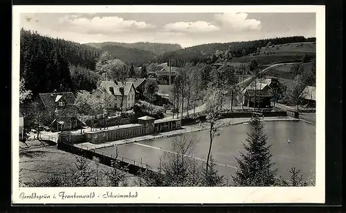 AK Geroldsgrün i. Frankenwald, Schwimmbad mit Umgebung