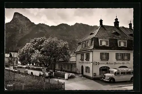 AK Oberammergau, Gasthof Bayrischer Hof, M. und E. Schiestl