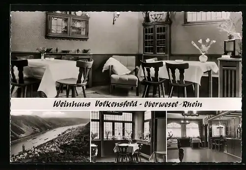 AK Volkensfeld / Oberwesel a. Rh., Gasthaus-Weinhaus Martin, Innenansichten