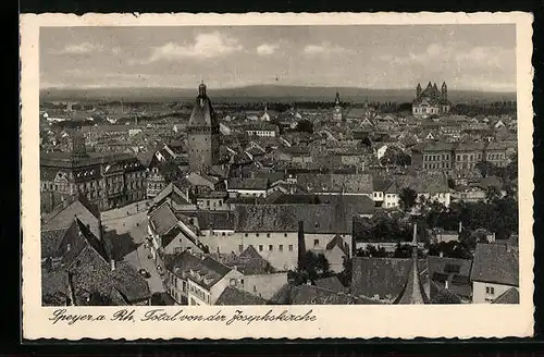 AK Speyer a. Rh., Totale von der Josephskirche aus gesehen