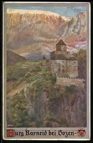 Künstler-AK E.F. Hofecker: Burg Karneid bei Bozen