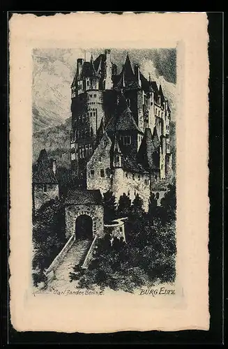 Künstler-AK Carl Jander: Burg Eltz