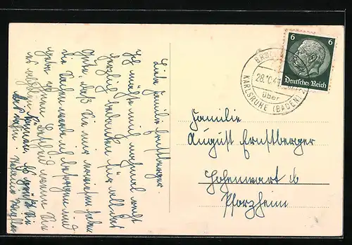 AK Ettlingen, Blick vom Rottberg