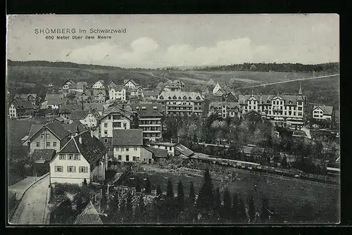 AK Schömberg im Schwarzwald, Totale aus der Vogelschau