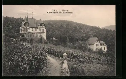 AK Alf a. d. Mosel, Hotel Waldfrieden mit Nebenhaus