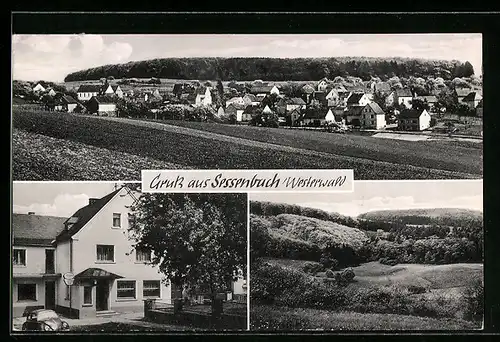 AK Sessenbach / Westerwald, Gasthof Josef Wolf, Landschaftsbild, Gesamtansicht