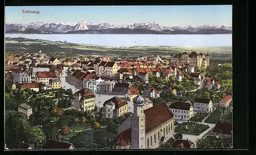 AK Tettnang, Totale mit Kirche