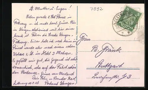 AK Tettnang, Totale mit Kirche