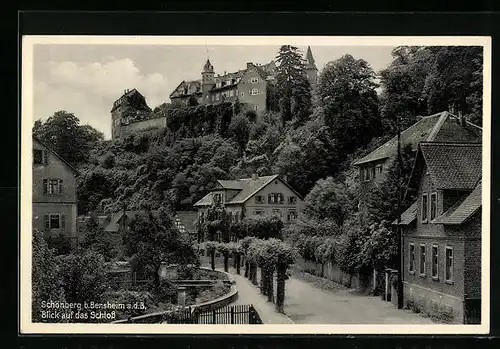 AK Schönberg b. Bensheim a. d. B., Blick auf das Schloss