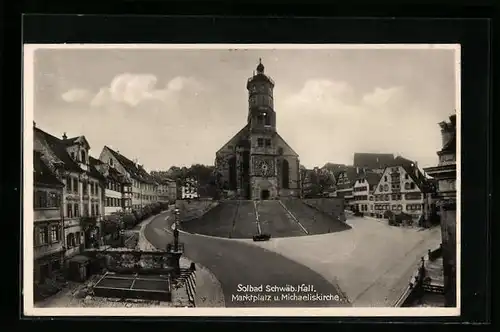 AK Schwäb. Hall, Marktplatz und Michaeliskirche