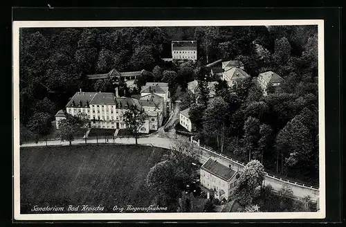 AK Bad Kreischa, Sanatorium, orig. Fliegeraufnahme