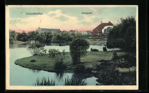 AK Gelsenkirchen, Teich im Stadtgarten