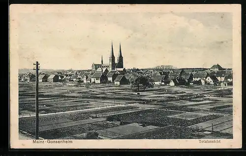 AK Mainz-Gonsenheim, Totale mit Kirche