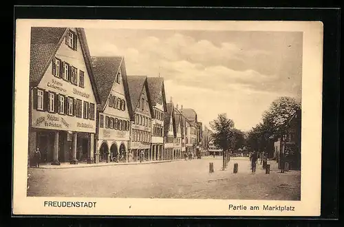 AK Freudenstadt, Partie am Marktplatz