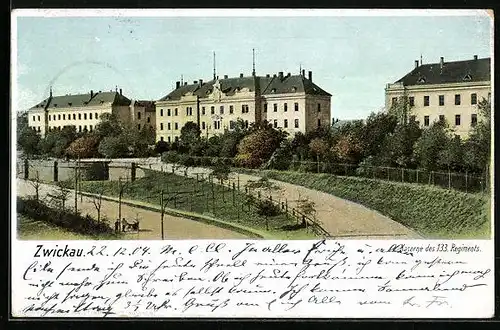 AK Zwickau, Kaserne des 133. Regiments