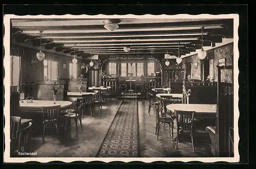 AK Rettenberg /bayer. Allgäu, Gasthof Post-Adlerbräu, Speisesaal, Müller & Zötler