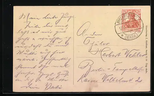 AK Warenthin b. Rheinsberg, Uferpartie mit Ruderbooten