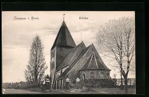 AK Zarpen i. Holst., Blick auf Kirche
