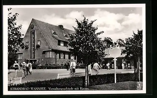 AK Berlin-Wannsee, Strandbad Verwaltungsgebäude mit Kassen