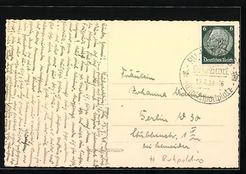 AK Ruhpolding, Ortspartie mit Häusern