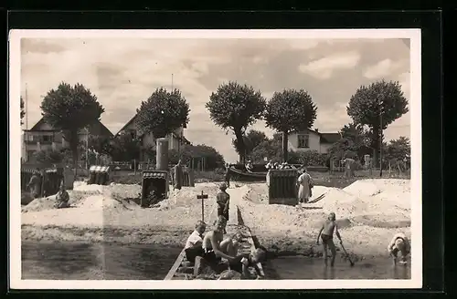 Foto-AK Haffkrug, Partie am Badestrand