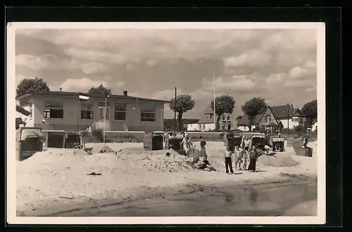 Foto-AK Haffkrug, Partie am Badestrand