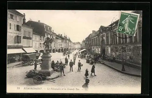 AK Remiremont, le Volontaire et la Grande Rue