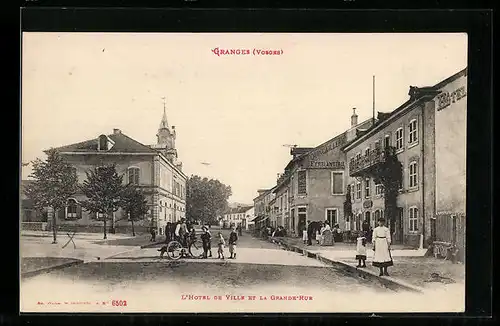 AK Granges, l`Hotel de Ville et la Grande-Rue