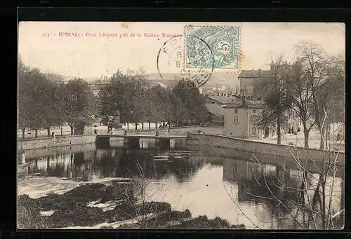 AK Epinal, Pont Léopold pris de la Maison Romaine