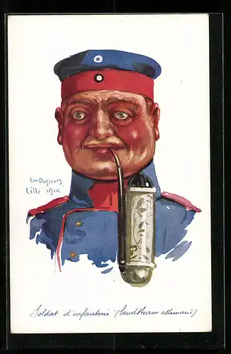 Künstler-AK Em. Dupuis: Soldat d`Infanterie, Landsturm allemand