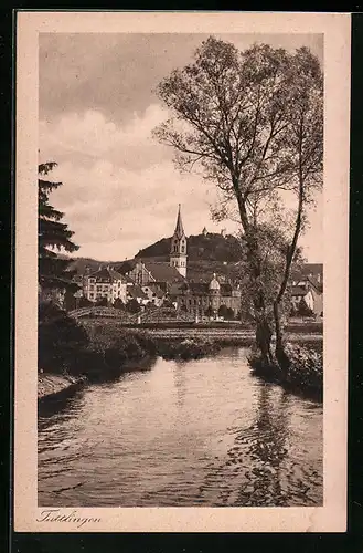 AK Tuttlingen, Panorama mit Brücke