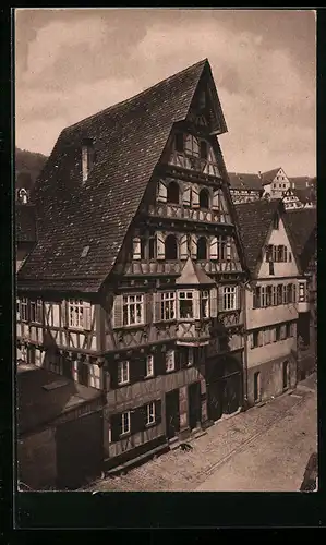 AK Calw, Lederstrasse, Haus Hugo Rau von oben gesehen