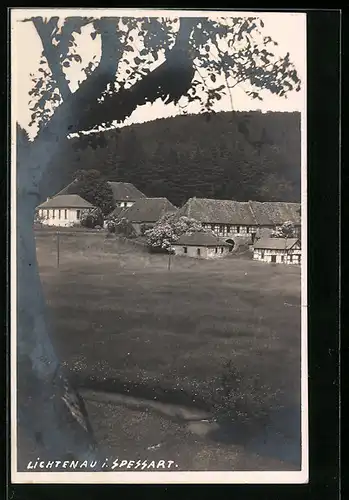 Foto-AK Lichtenau /Spessart, Panorama des Ortes