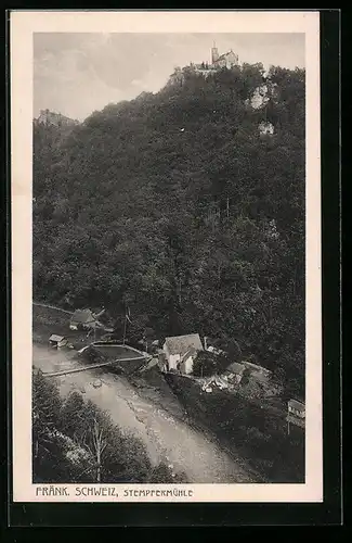 AK Gössweinstein /Fränkische Schweiz, Gasthaus Stempfermühle aus der Vogelschau