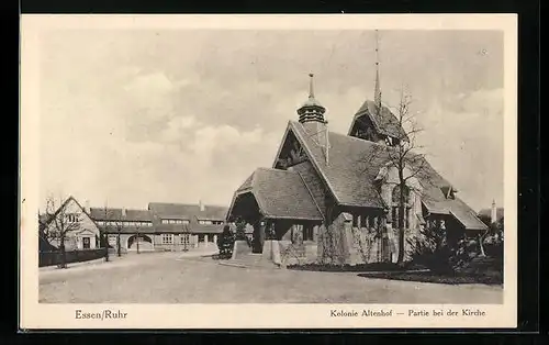 AK Essen, Kolonie Altenhof, Partie bei der Kirche