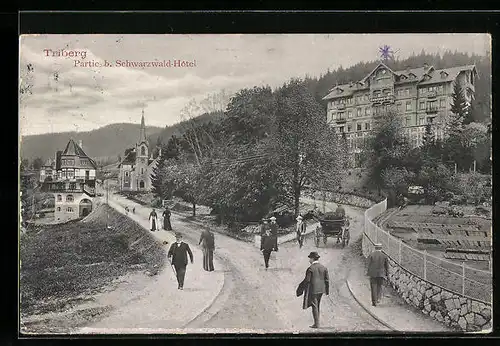 AK Triberg, Partie b. Schwarzwald-Hotel