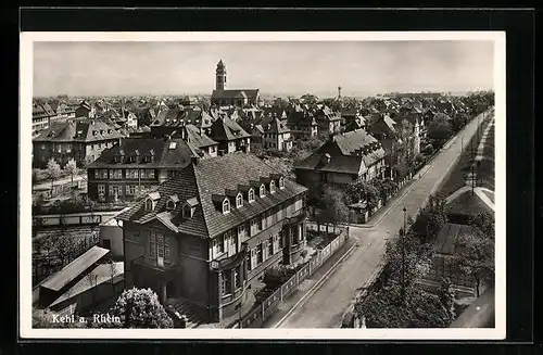 AK Kehl a. Rhein, Blick zur Kirche und über die gesamte Stadt