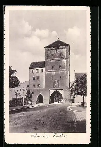 AK Augsburg, auf der Strasse zum Vogeltor hin