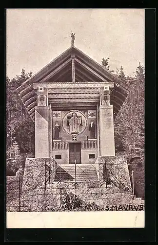 AK Beuron, vor der St. Maurus-Kapelle