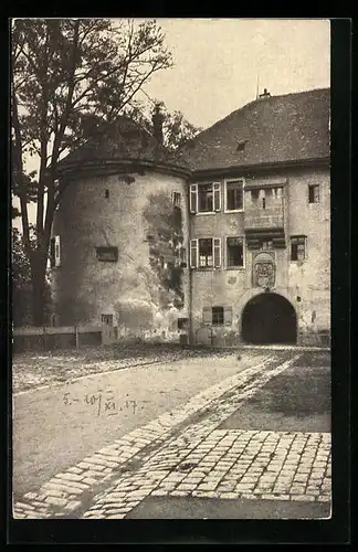 AK Schorndorf, Partie am Schloss in der Altstadt