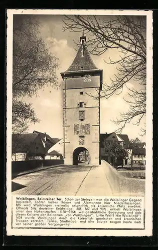 AK Waiblingen, auf der Strasse unter dem Beinsteiner Tor