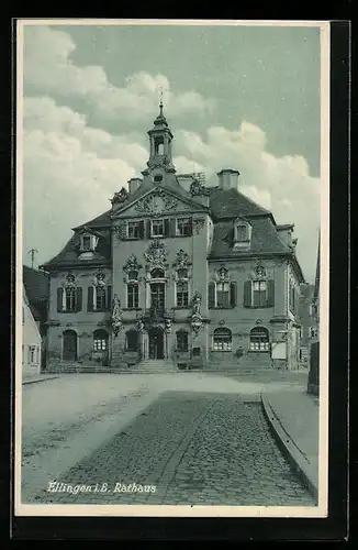 AK Ellingen i. B., auf dem Vorplatz zum Rathaus