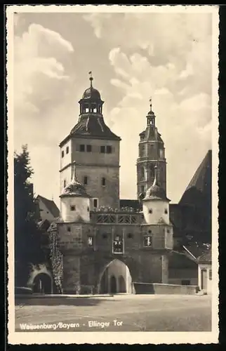 Foto-AK Weissenburg i. B., auf dem Weg zum Ellinger Tor hin