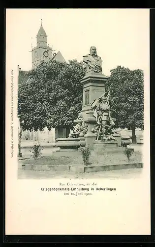 AK Ueberlingen, Erinnerung an die Enthüllung des Kriegerdenkmals am 10. Juni 1900