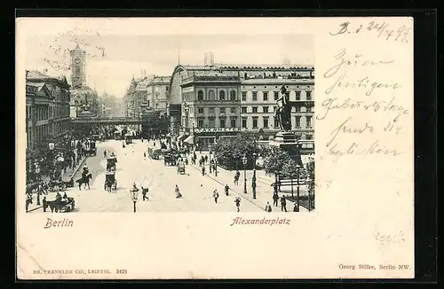 AK Berlin, Passanten auf dem Alexanderplatz