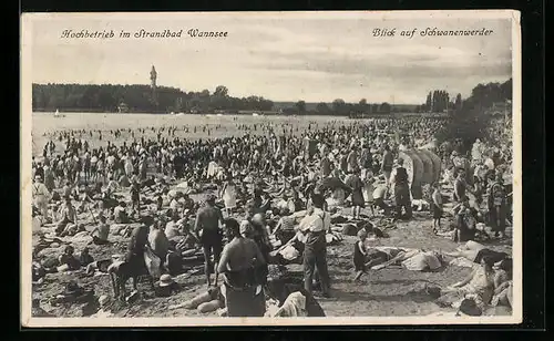 AK Berlin-Wannsee, Hochbetrieb im Strandbad