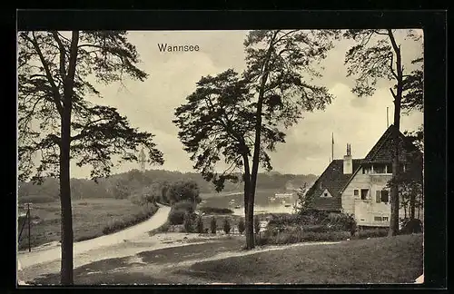 AK Berlin-Wannsee, Seglerhaus mit Blick auf den See, Kladow Schwanenwerder